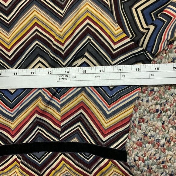 Molly Braken Multicolor Striped Chevron Print 3/4 Sleeve Fit & Flare Dress Sz M - Picture 11 of 13